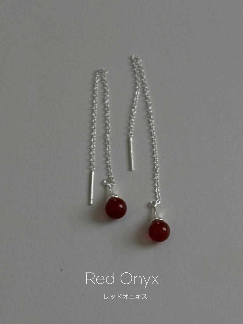 Onyx,Red Onyx Drop chain pierce