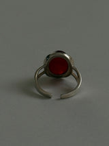 Big Oval Red Onyx Ring/約10号〜15号