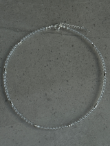 Silver925×天然石｜ロッククリスタル +パール チョーカーネックレス（Reeplushハンドメイド）