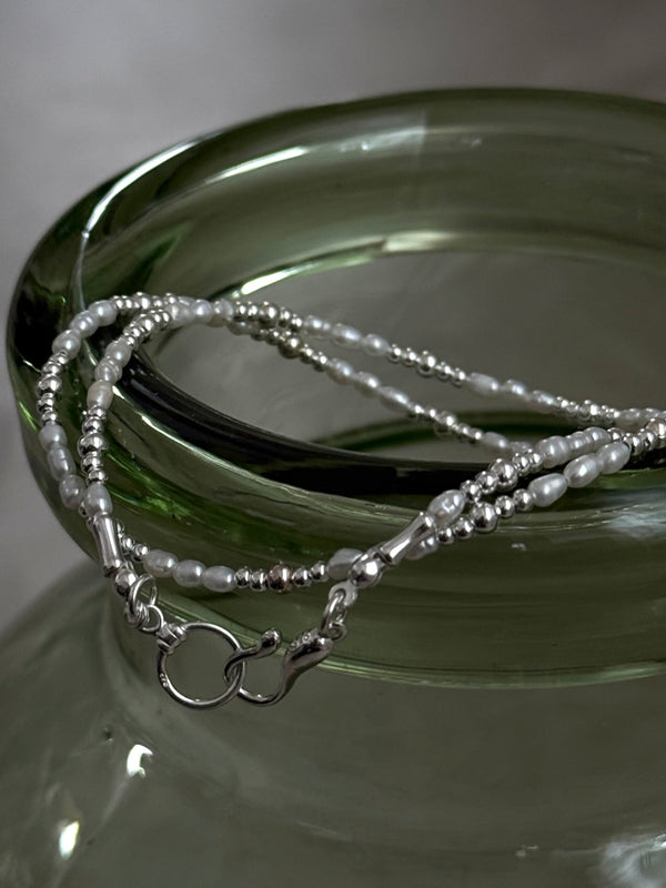 Silver925×天然石｜B/バロックパールのチョーカーネックレス 39cm（Reeplushハンドメイド）