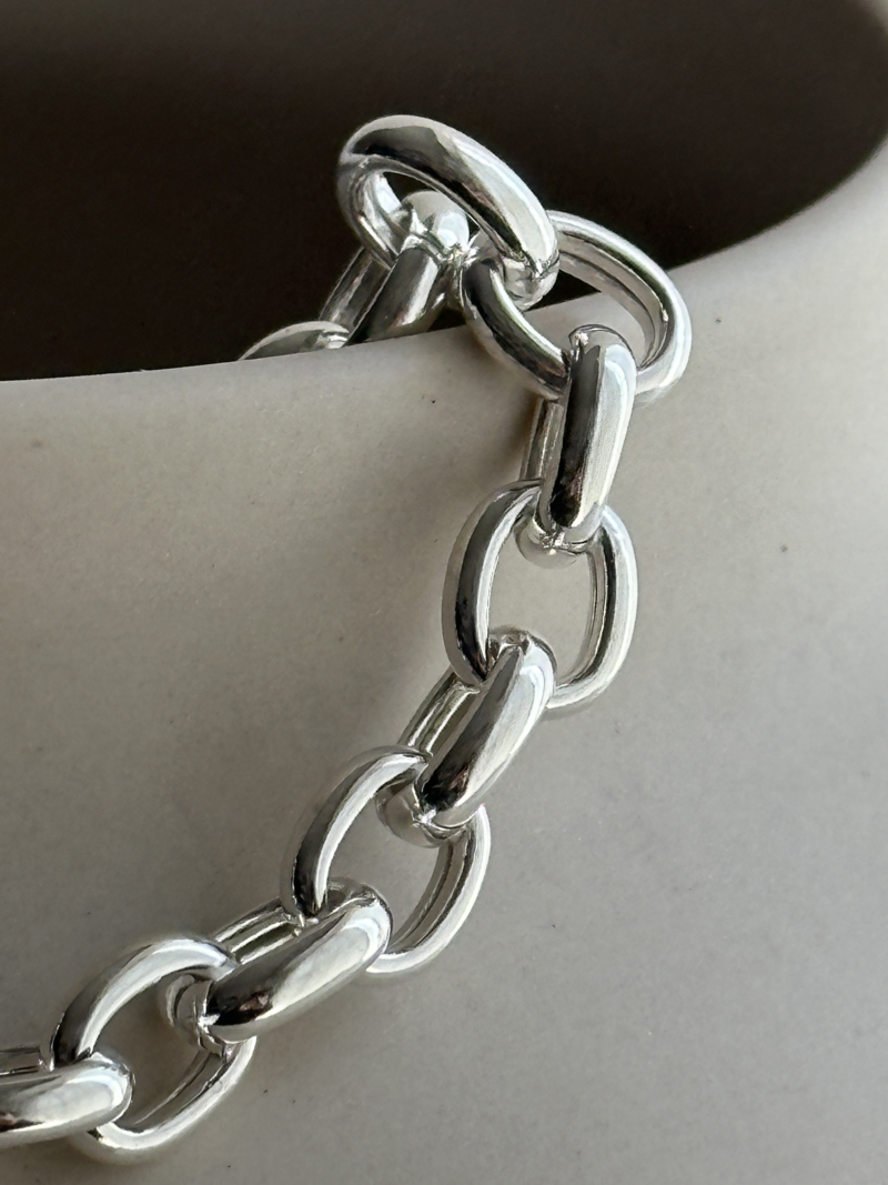 7.5mm fat oval chain bracelet 19cm