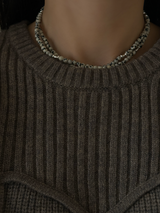 Silver925×天然石｜ダルメシアンジャスパー オペラネックレス/ 約73cm（Reeplushハンドメイド）