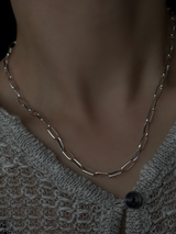 10×4mm幅 フラットロングアズキチェーンネックレス  | 45cm |フックタイプ