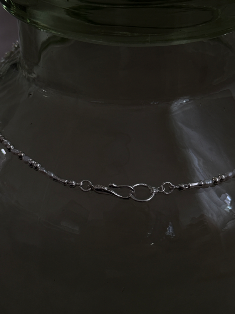 Silver925×天然石｜A/バロックパールのチョーカーネックレス 39cm（Reeplushハンドメイド）