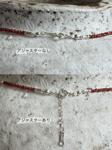 Silver925×天然石｜1月誕生石 ガーネット ミニチャーム ネックレス 41cmまたは40cm+アジャスター5cm（Reeplushハンドメイド）