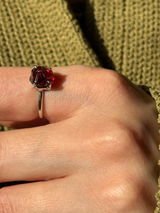 【MOMOMOON】ガーネット ラフカットリング：フリーサイズ| 天然石・鉱石・パワーストーン