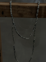 Silver925×天然石｜ダルメシアンジャスパー オペラネックレス/ 約73cm（Reeplushハンドメイド）