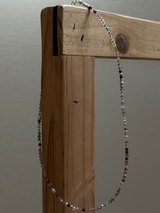 Silver925×天然石｜マルチカラートルマリン  チョーカーネックレス約36.5cm〜41cm（Reeplushハンドメイド）