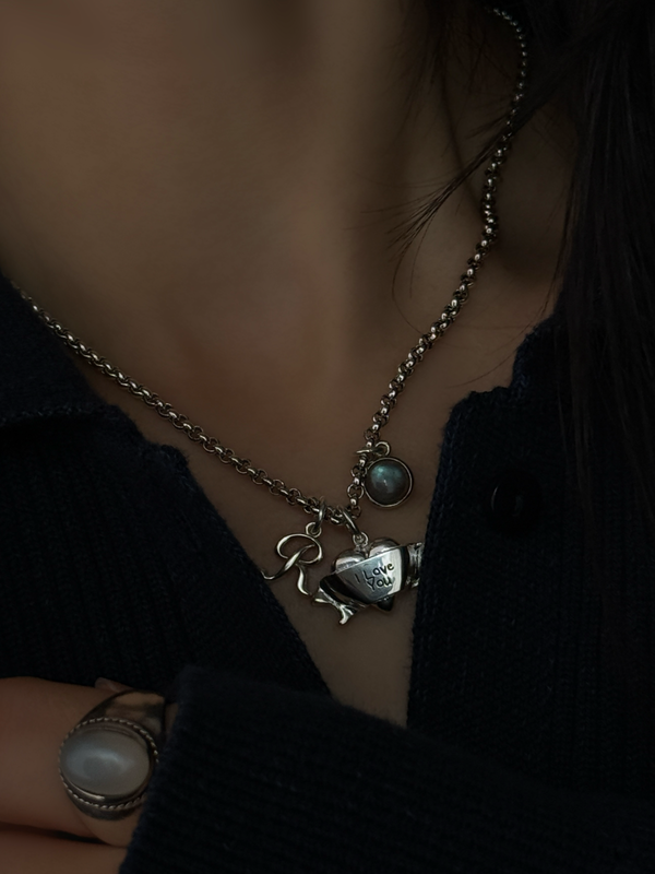 両面刻印【お好きな刻印お入れします】hand craft -Heart Ribbon-