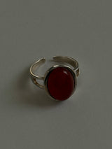 Big Oval Red Onyx Ring/約10号〜15号