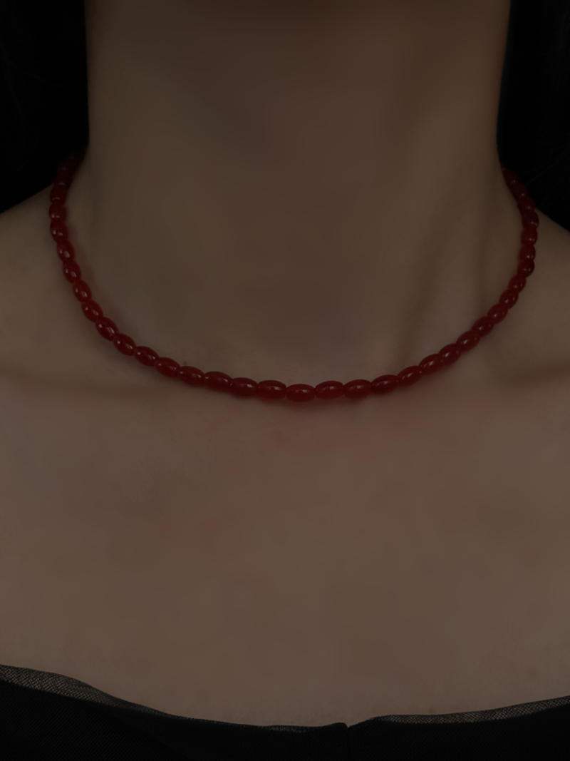 Onyx,Red Onyx Beadsnecklace