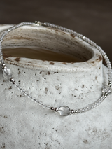 Silver925×天然石｜ロッククリスタルネックレス 40cmまたは40cm+アジャスター4.5cm（Reeplushハンドメイド）