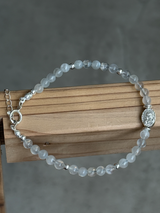 Silver925×天然石｜ムーンストーン メダイ ブレスレット（Reeplushハンドメイド）