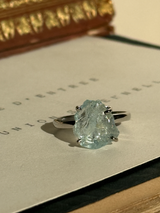 【MOMOMOON】アクアマリン ラフカットリング：14号 | 天然石・鉱石・パワーストーン