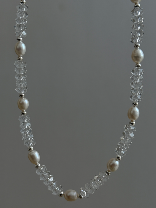 Cut Crystal × Perl Necklace