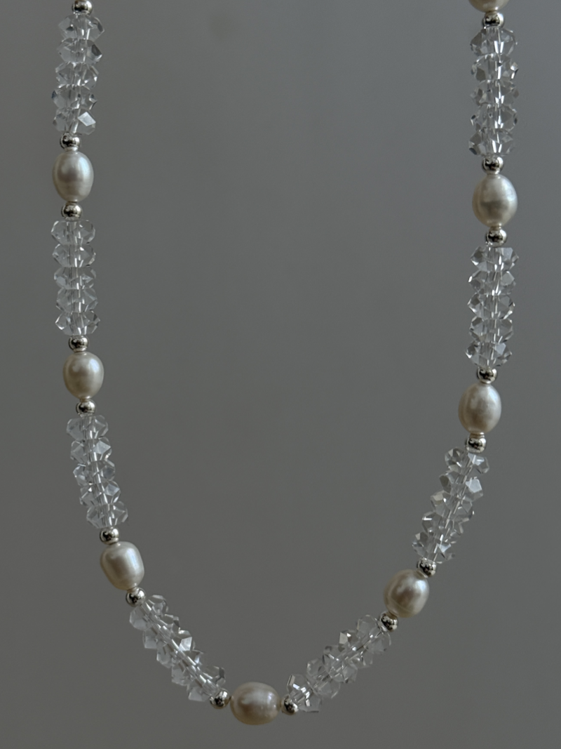 Cut Crystal × Perl Necklace