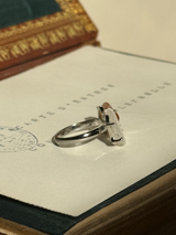 【MOMOMOON】ルチルクォーツ ラフカットリング：フリーサイズ約9〜13号程度 | 天然石・鉱石・パワーストーン