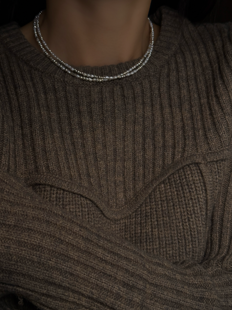 Silver925×天然石｜B/バロックパールのチョーカーネックレス 39cm（Reeplushハンドメイド）