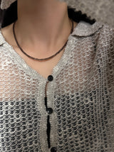 Silver925×天然石｜スモーキークォーツキューブ ネックレス41cmまたは40cm+アジャスター4.5cm（Reeplushハンドメイド）