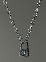 Padlock Chain Necklace 40cm|シルバー925|重厚感|南京錠