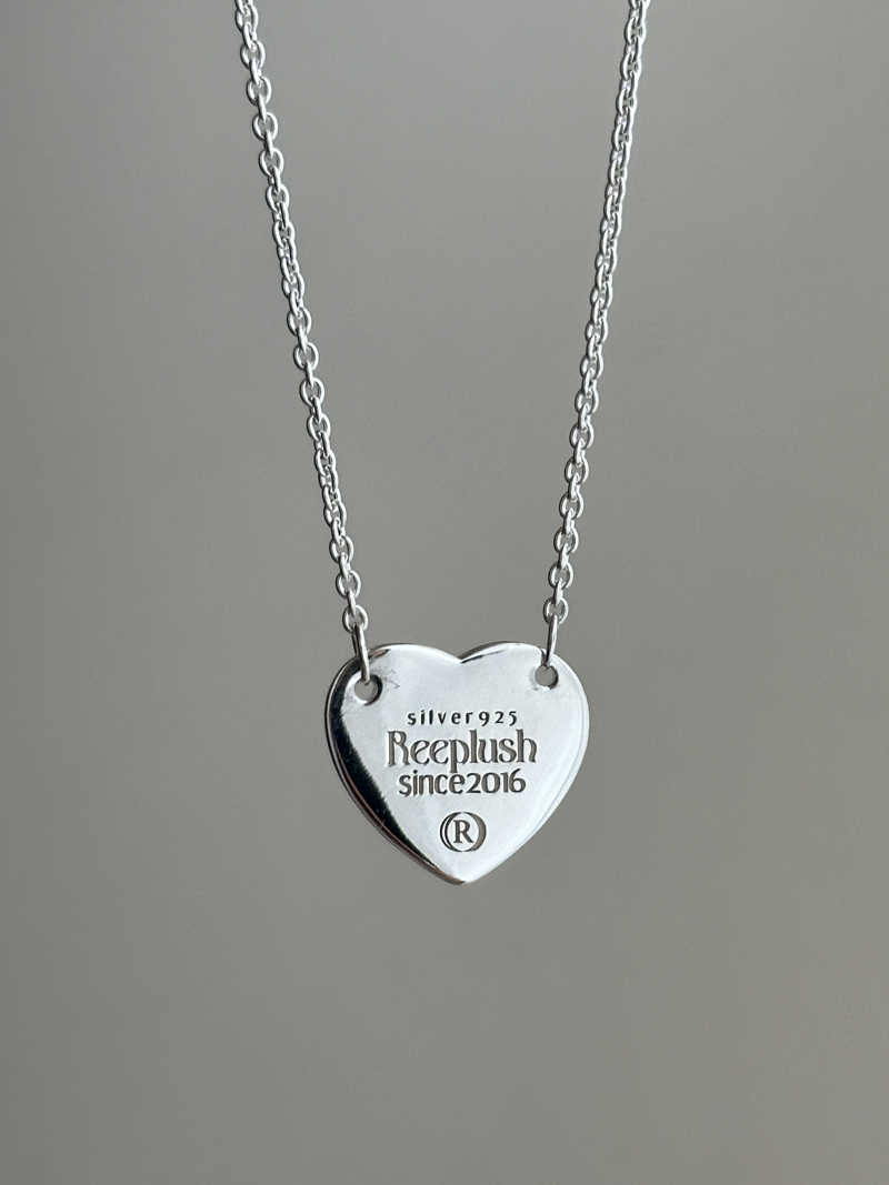 表面刻印【お好きな刻印お入れします】Heart Plate necklace /41cm+5cm