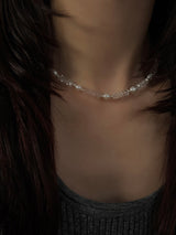 Cut Crystal × Perl Necklace
