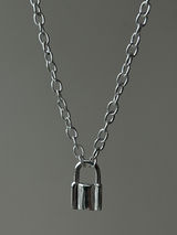Padlock Chain Necklace 40cm|シルバー925|重厚感|南京錠