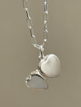 足型・手形 刻印 ｜ Mini Heart Locket pendant top【在庫限り】