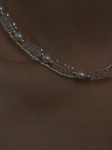 Cut Crystal × Perl Necklace