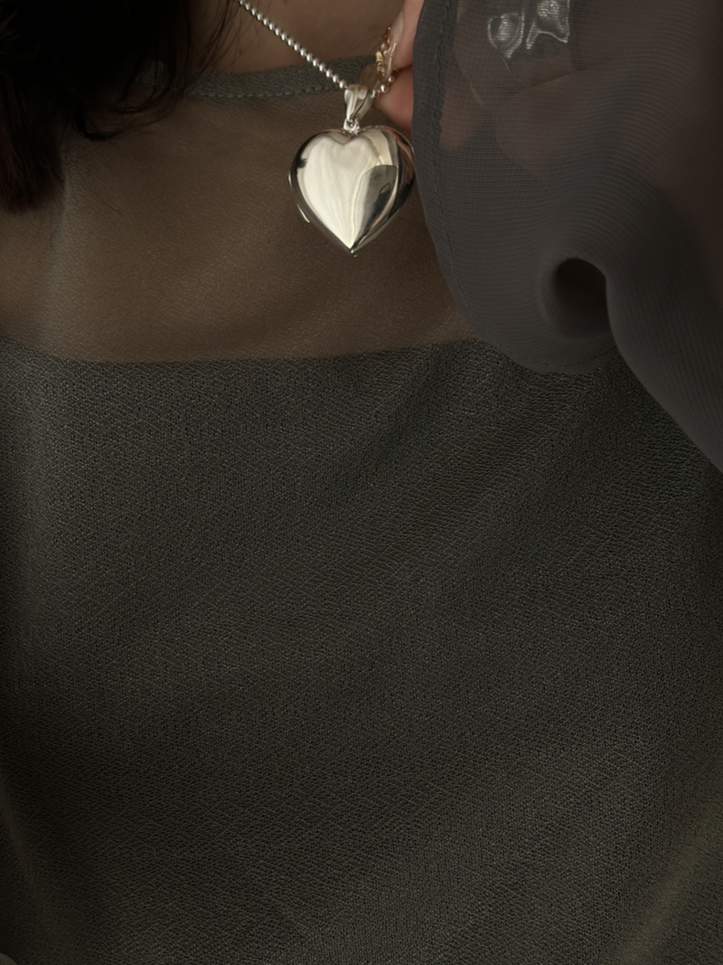 両面刻印【お好きな刻印お入れします】31×31mm Big Heart Locket pendant