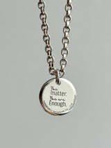 両面刻印ネックレスセット【お好きな刻印お入れします】Original Message series - Round Message Plate & Thick chain necklace SET