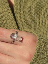 【MOMOMOON】ハーキーマダイヤモンド ラフカットリング：フリーサイズ| 天然石・鉱石・パワーストーン