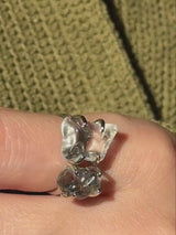 【MOMOMOON】ブラックルチルクォーツ ラフカットリング：フリーサイズ約12〜16号程度 | 天然石・鉱石・パワーストーン