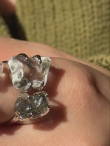 【MOMOMOON】ルチルクォーツ ラフカットリング：フリーサイズ約12〜15号程度 | 天然石・鉱石・パワーストーン