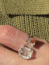 【MOMOMOON】ルチルクォーツ ラフカットリング：フリーサイズ約9〜13号程度 | 天然石・鉱石・パワーストーン