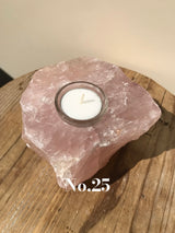 【MOMOMOON】Madagascar Rose quartz  candle holder【No.25】