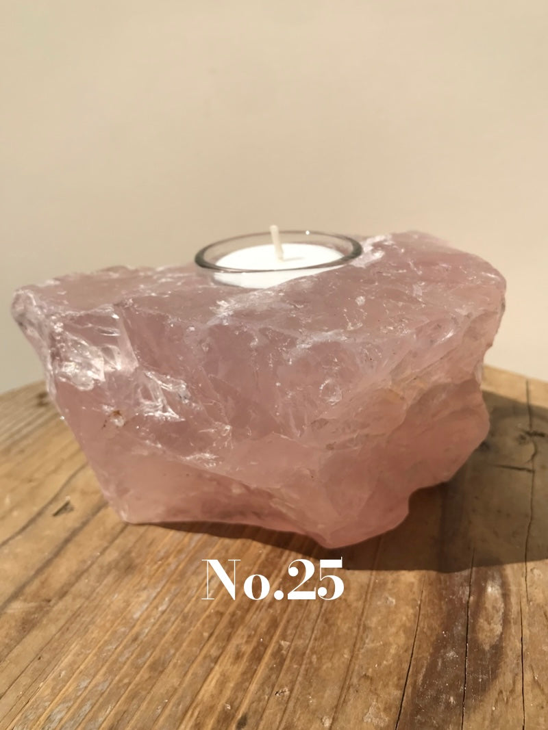 【MOMOMOON】Madagascar Rose quartz  candle holder【No.25】
