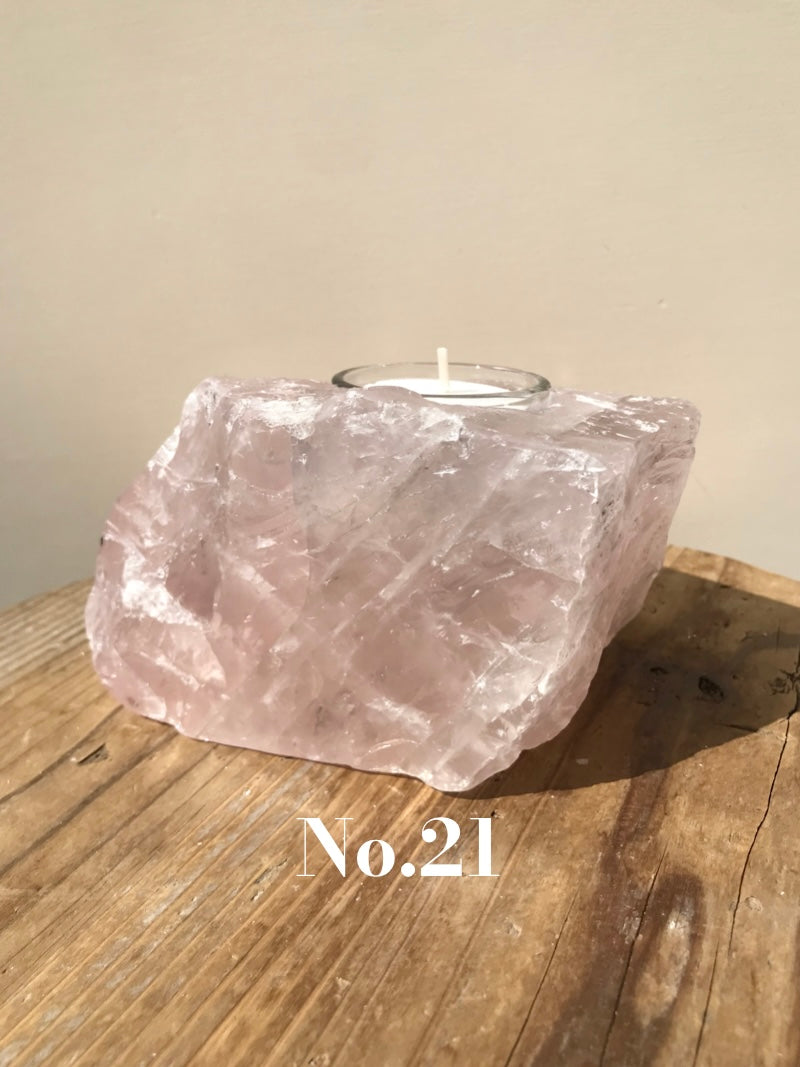 【MOMOMOON】Madagascar Rose quartz  candle holder【No.21】