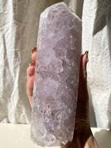 【MOMOMOON】0.9kg Large size Pink amethyst + agate tower /Brazil【TK0410-6】
