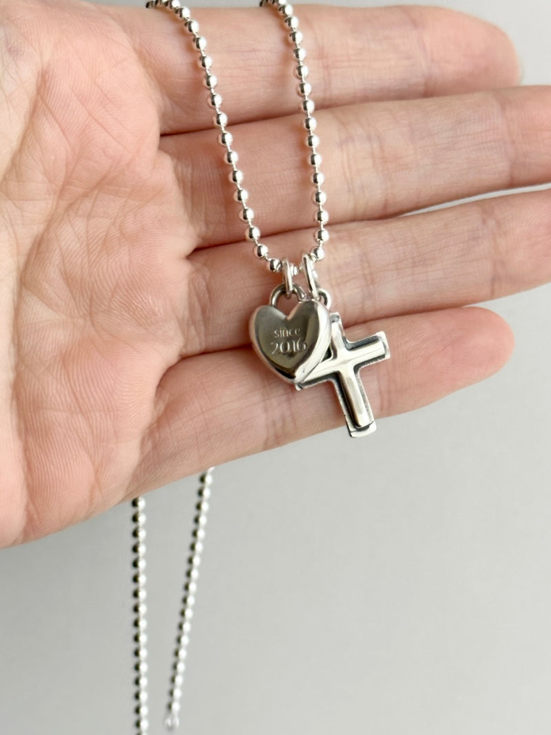 両面刻印【お好きな刻印お入れします】Chunky Heart pendant Top