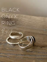 Amulet black onyx Stone Ring