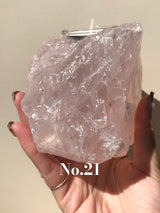 【MOMOMOON】Madagascar Rose quartz  candle holder【No.21】