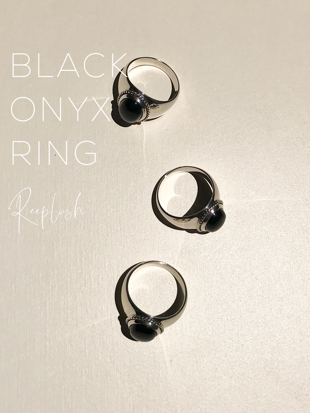 L&T レザトレ OVAL STONE RING w/ONYX 21号