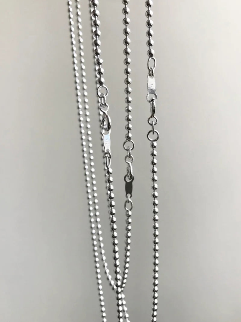 【H】ロジウムメッキ- BAll 2.3mm - Pendant necklace Chain