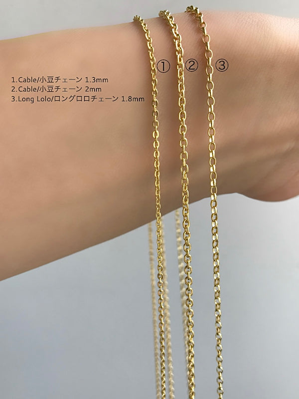 - Cable 1.3mm - Pendant necklace Chain gold (K18GP)